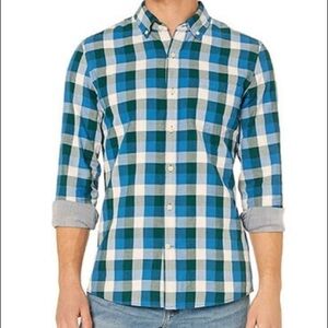 Good Threads blue plaid button down, NWT, XXL